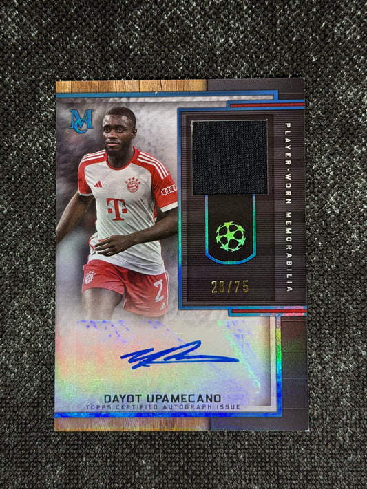 2023-24 Topps Museum Collection UEFA Champions League Autograph Relic Card 28/75 - Dayot Upamecano