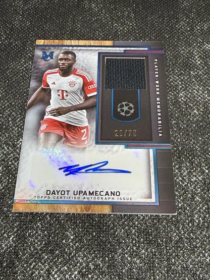 2023-24 Topps Museum Collection UEFA Champions League Autograph Relic Card 28/75 - Dayot Upamecano