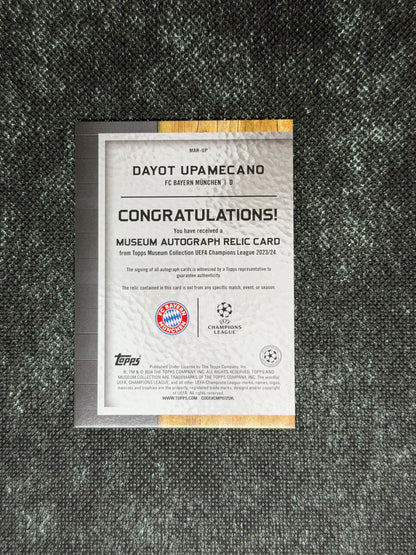 2023-24 Topps Museum Collection UEFA Champions League Autograph Relic Card 28/75 - Dayot Upamecano