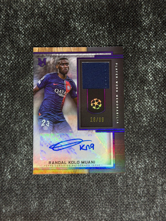2023-24 Topps Museum Champions League Museum Autograph Relic Card 18/99 - Randal Kolo Muani