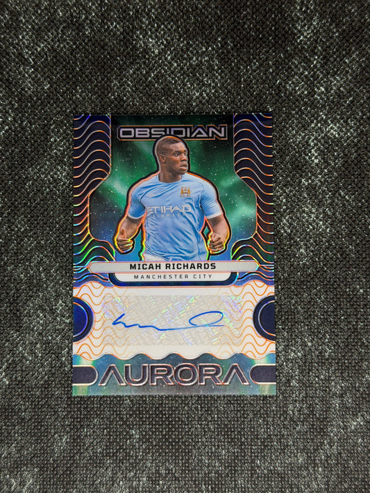 2023-24 Panini Obsidian Soccer Aurora Autographs 78/99 - Micah Richards
