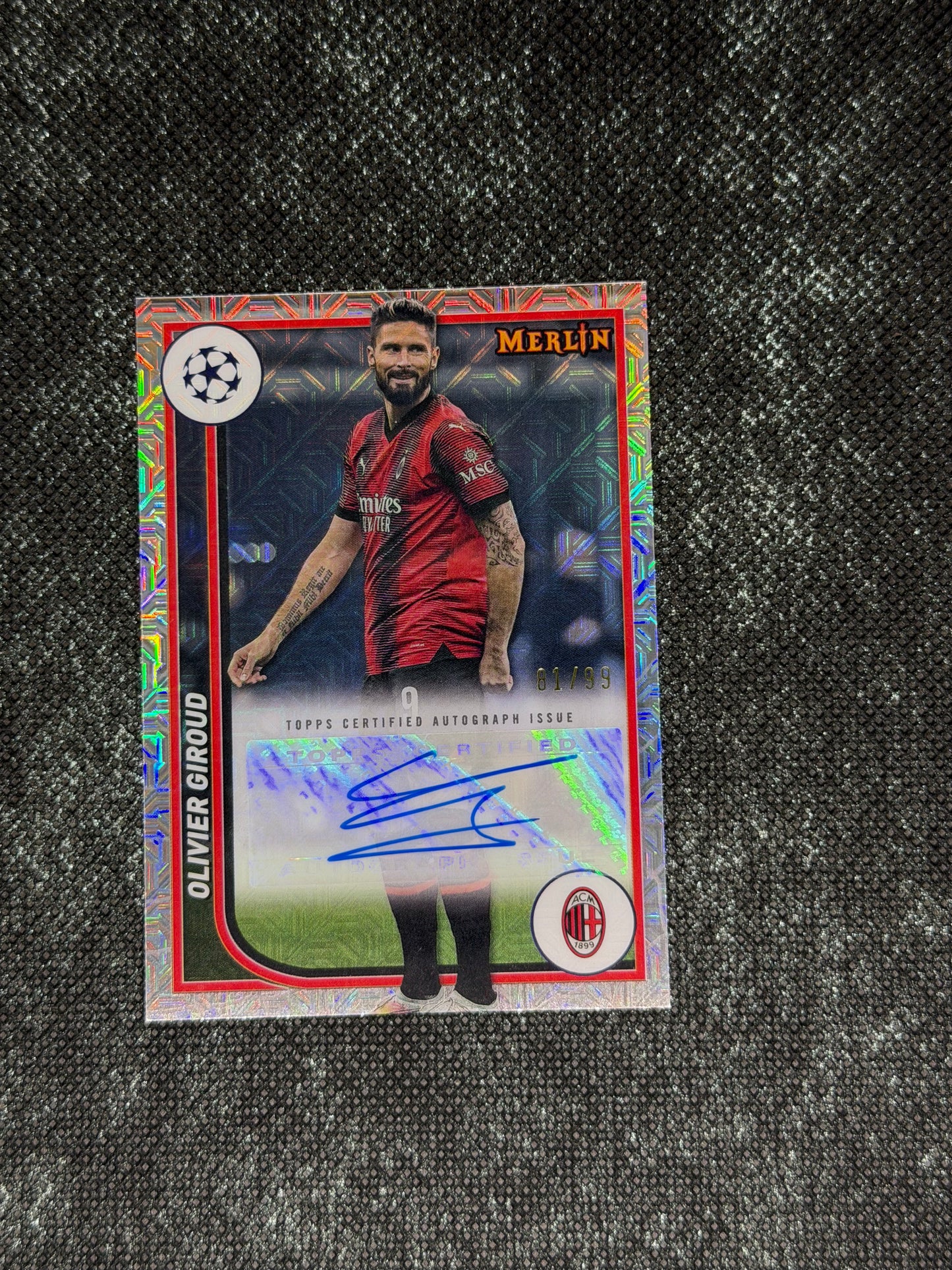 2023-24 Topps Merlin UEFA Club Competitions Autograph 81/99 - Olivier Giroud