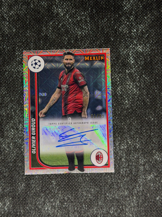 2023-24 Topps Merlin UEFA Club Competitions Autograph 81/99 - Olivier Giroud