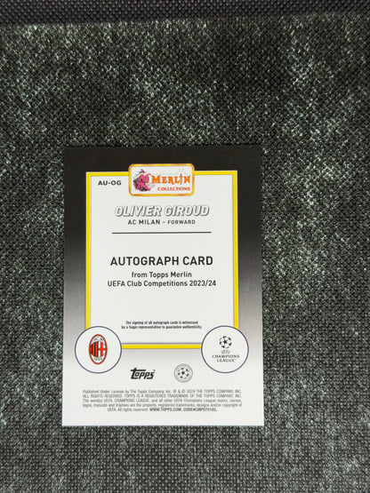 2023-24 Topps Merlin UEFA Club Competitions Autograph 81/99 - Olivier Giroud