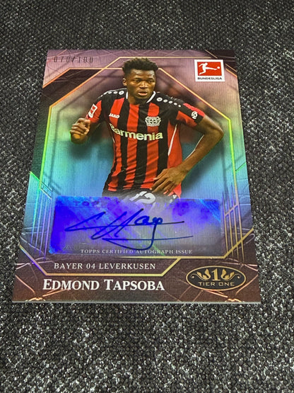2021-22 Topps Tier One Bundesliga Ball Magnet Autograph Card 070/100 - Edmond Tapsoba