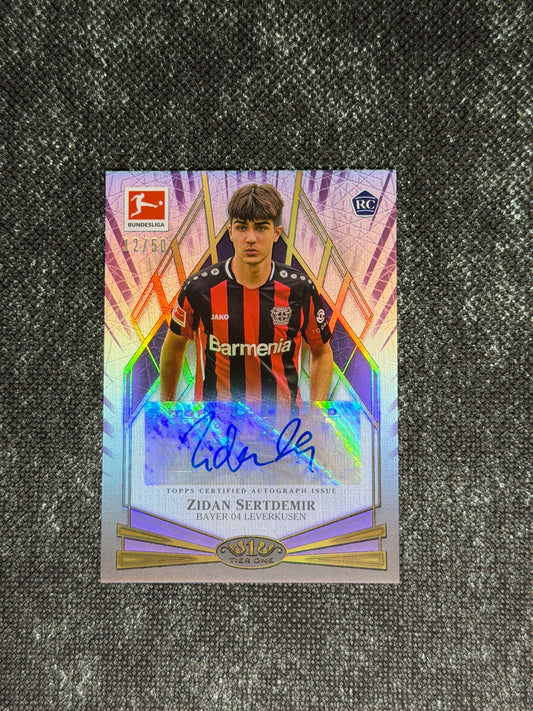 2021-22 Topps Tier One-Bundesliga Young Gold Autograph Card 12/50 - Zidan Sertdemir