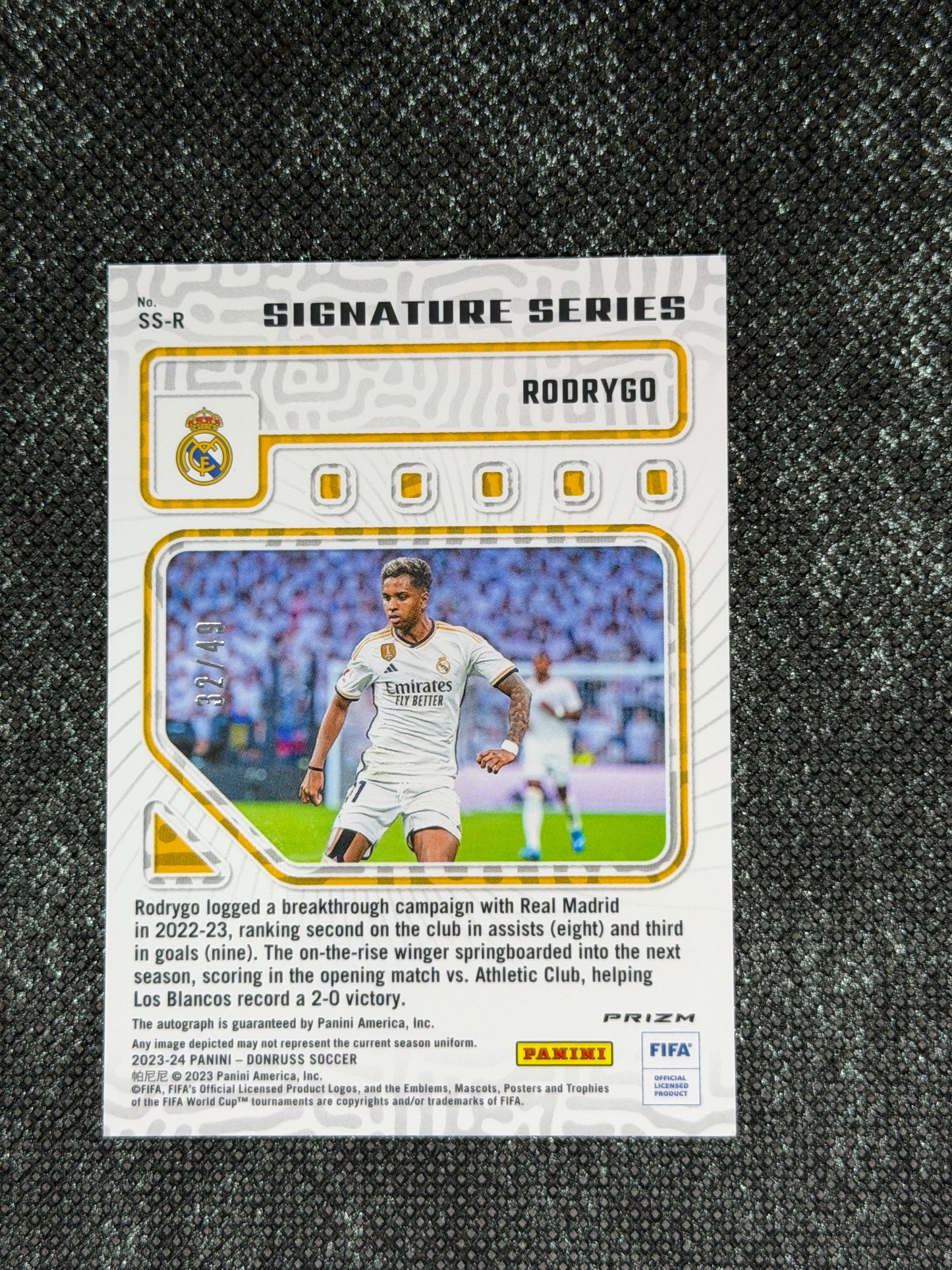 2023-24 Panini Donruss Soccer Signature Series Blue 32/49 - Rodrygo
