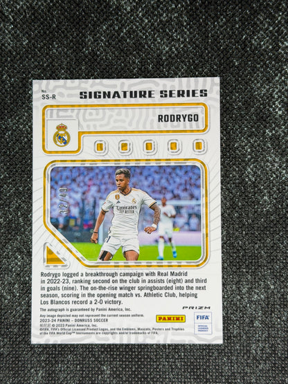 2023-24 Panini Donruss Soccer Signature Series Blue 32/49 - Rodrygo