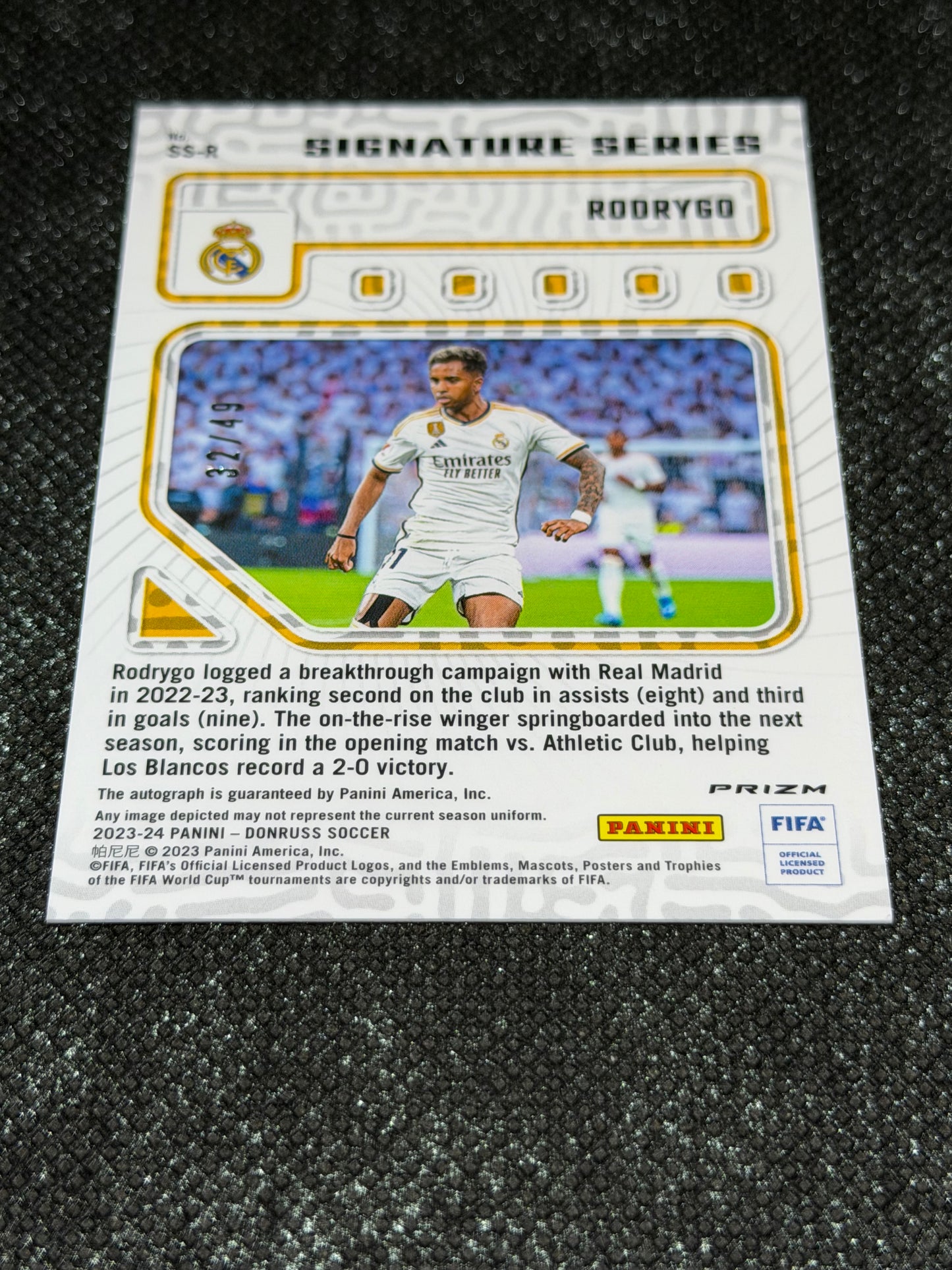 2023-24 Panini Donruss Soccer Signature Series Blue 32/49 - Rodrygo