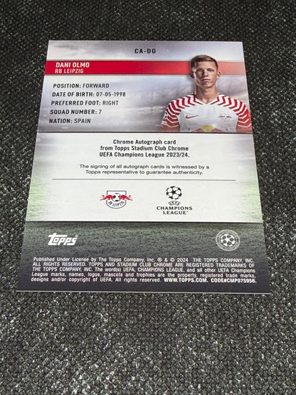 2023-24 Topps Stadium Club Chrome UEFA Champions League Autograph Card - Dani Olmo