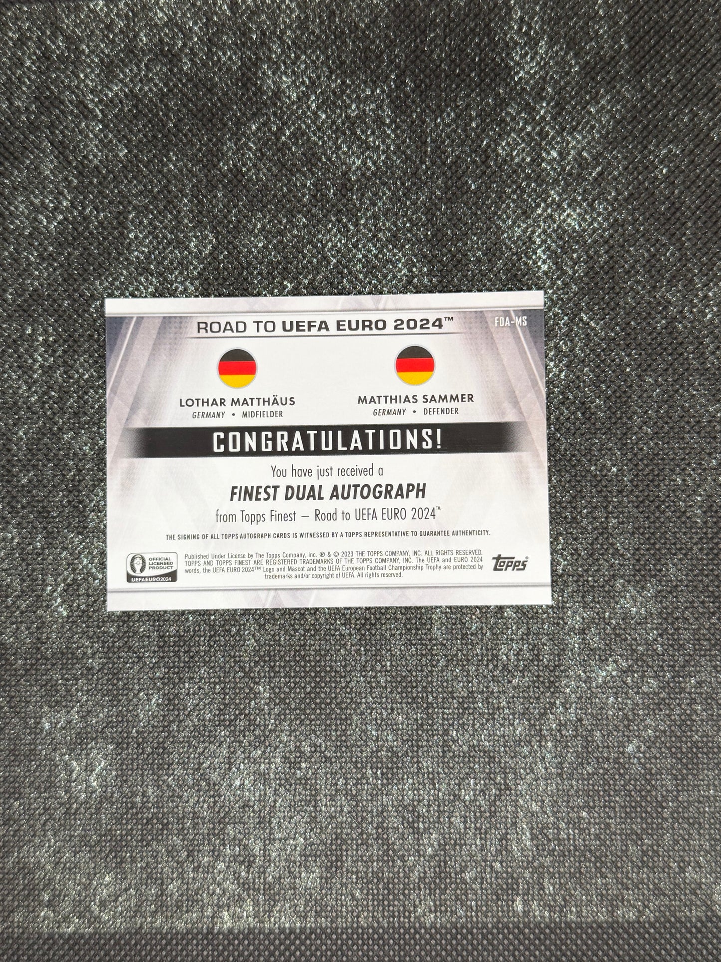 Topps Finest - Road to UEFA Euro 2024 Finest Dual Autograph - Lothar Matthaus & Matthias Sammer