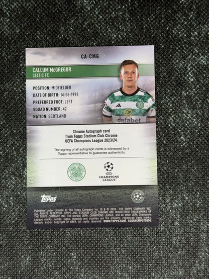 2023-24 Topps Stadium Club Chrome UEFA Champions League Autograph Card - Callum McGregor