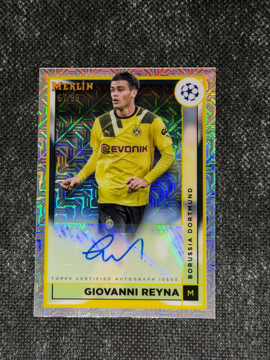 2022-23 Topps Merlin UEFA Club Competitions Autograph Card 67/99 - Giovanni Reyna