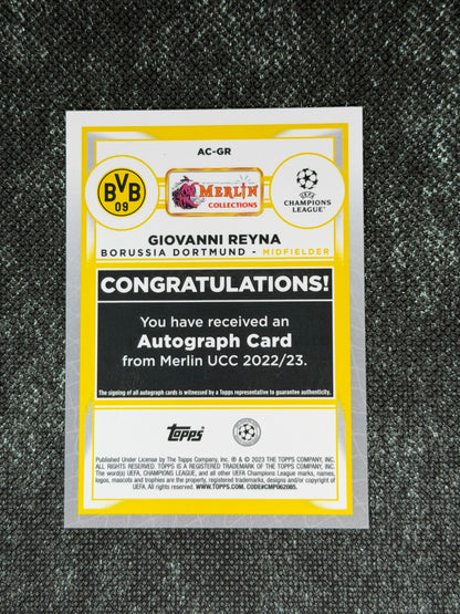 2022-23 Topps Merlin UEFA Club Competitions Autograph Card 67/99 - Giovanni Reyna