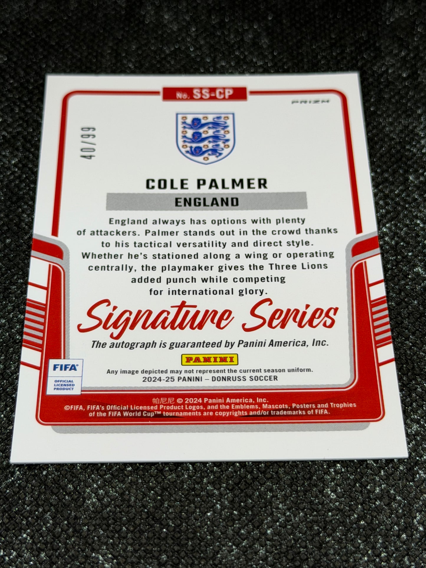 2024-25 Panini Donruss Soccer Signature Series Dragon Scale 40/99 - Cole Palmer