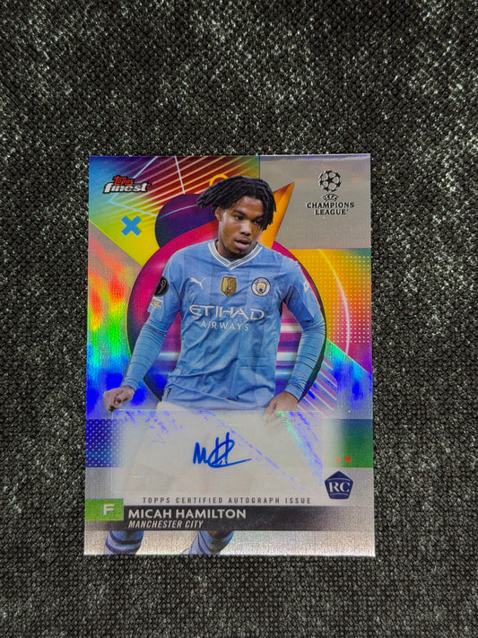 2023-24 Topps Finest UEFA Champions League Base Card Autograph Variation RC - Micah Hamilton