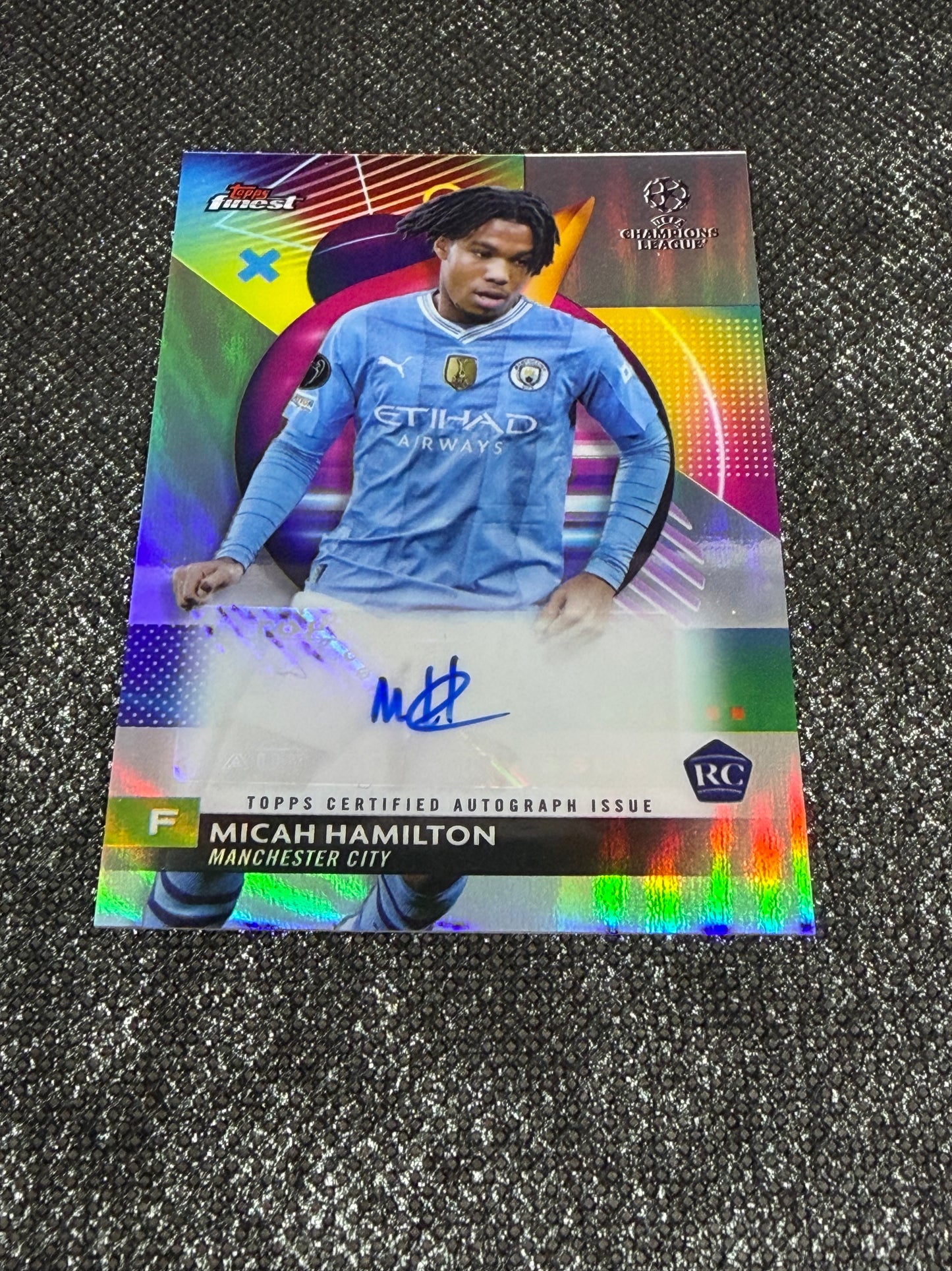 2023-24 Topps Finest UEFA Champions League Base Card Autograph Variation RC - Micah Hamilton