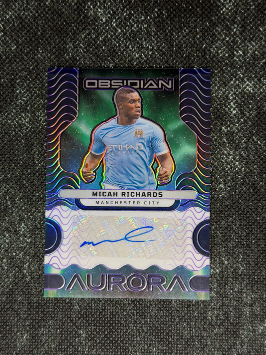 2023-24 Panini Obsidian Soccer Aurora Autographs 40/49 - Micah Richards