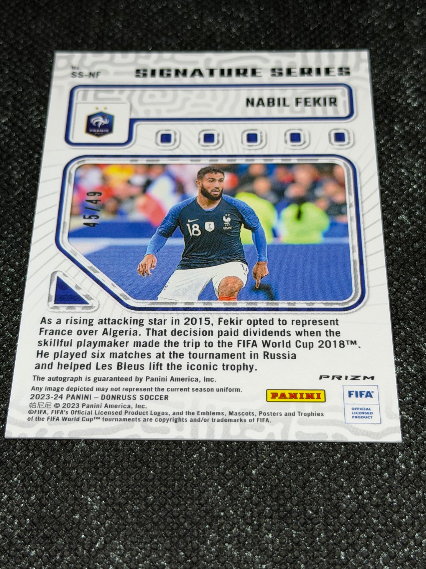 2023-24 Panini Donruss Soccer Signature Series Red 45/49 - Nabil Fekir