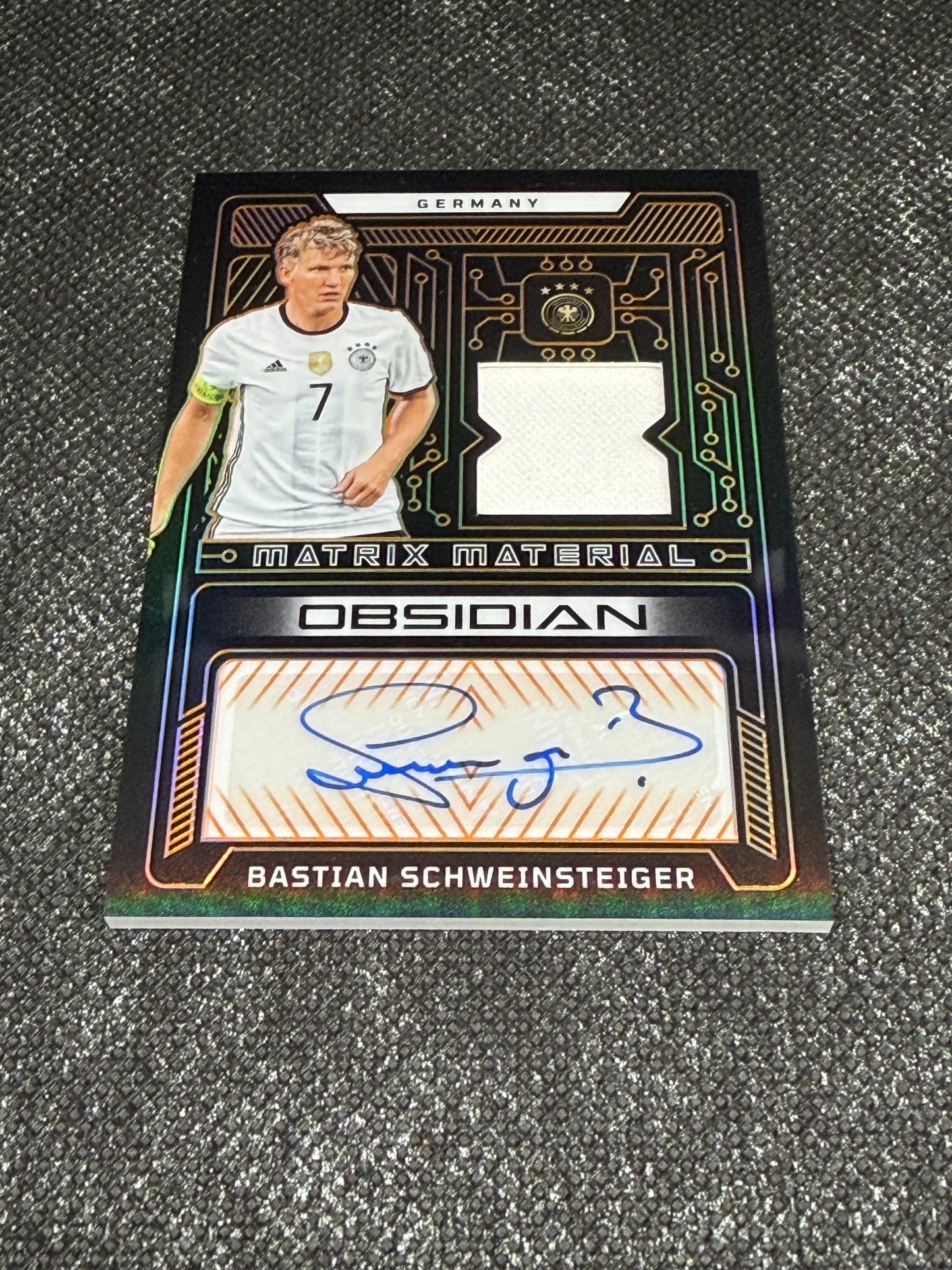 2022-23 Panini Obsidian Soccer Matrix Material Autographs Orange 1/6 - Bastian Schweinsteiger