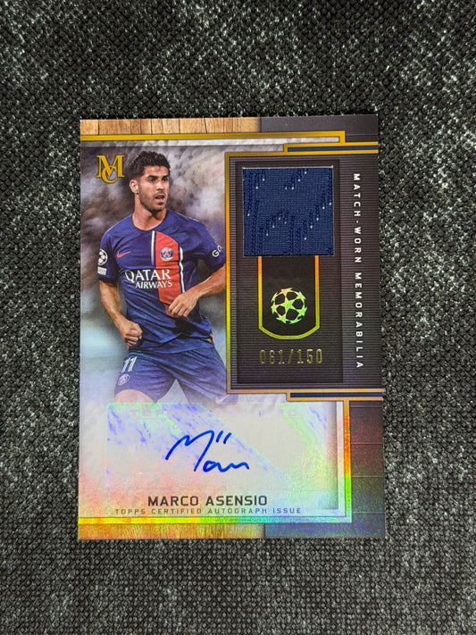 2023-24 Topps Museum Collection UEFA Champions League Autograph Relic Card 061/150 - Marco Asensio