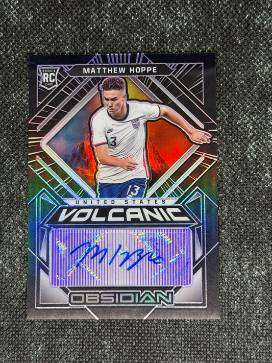 2021-22 Panini Obsidian Soccer Volcanic Signatures RC 74/75 - Matthew Hoppe