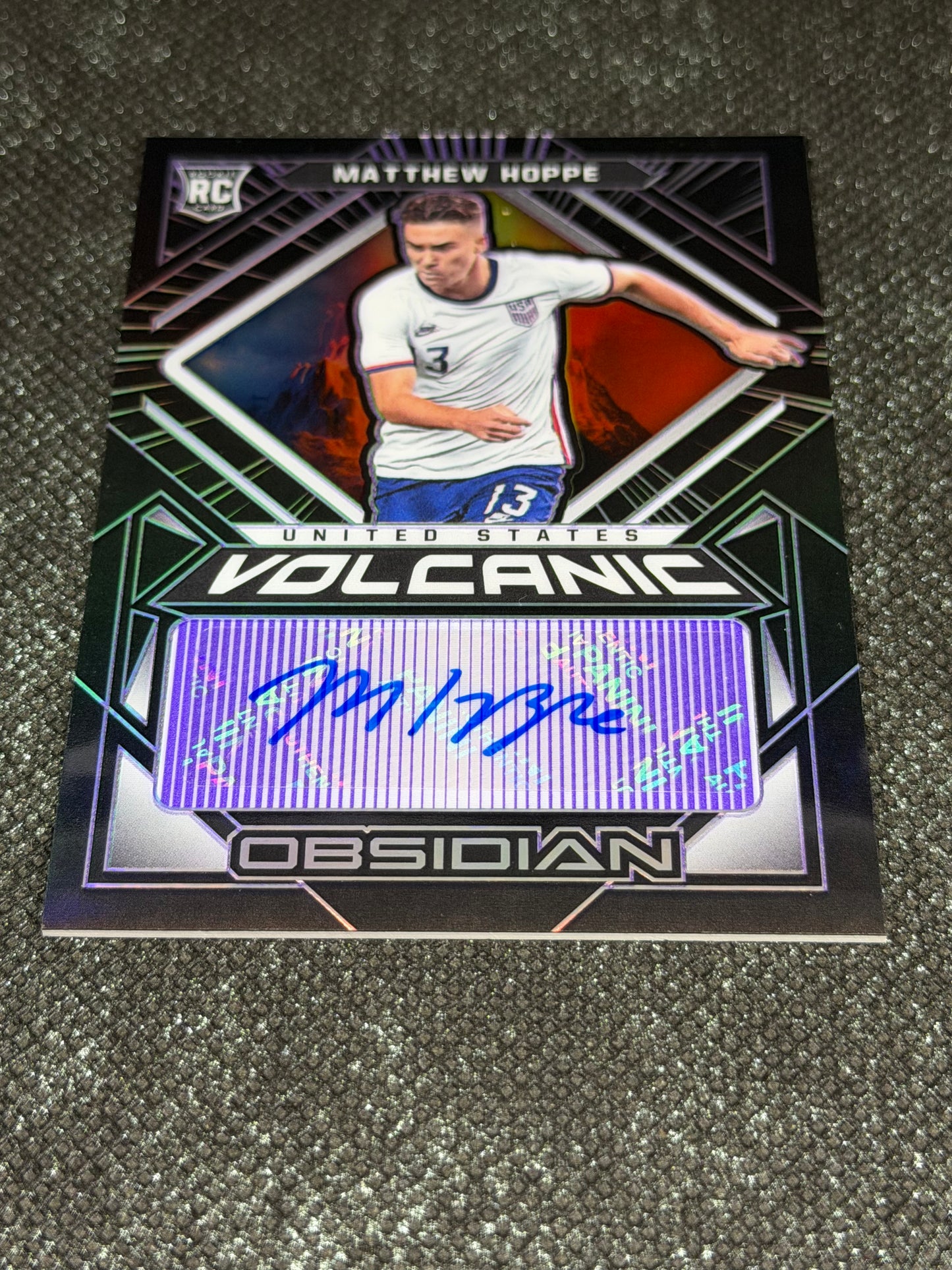2021-22 Panini Obsidian Soccer Volcanic Signatures RC 74/75 - Matthew Hoppe