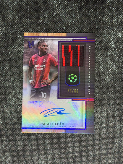 2023-24 Topps Museum Collection UEFA Champions League Autograph Relic Card 76/99 - Rafael Leao