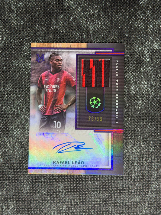 2023-24 Topps Museum Collection UEFA Champions League Autograph Relic Card 76/99 - Rafael Leao
