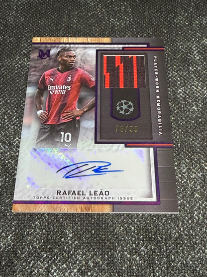 2023-24 Topps Museum Collection UEFA Champions League Autograph Relic Card 76/99 - Rafael Leao