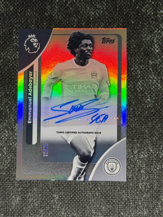 2025-26 Topps Premier League Base Players Autograph Variation Card 15/75 - Emmanuel Adebayor