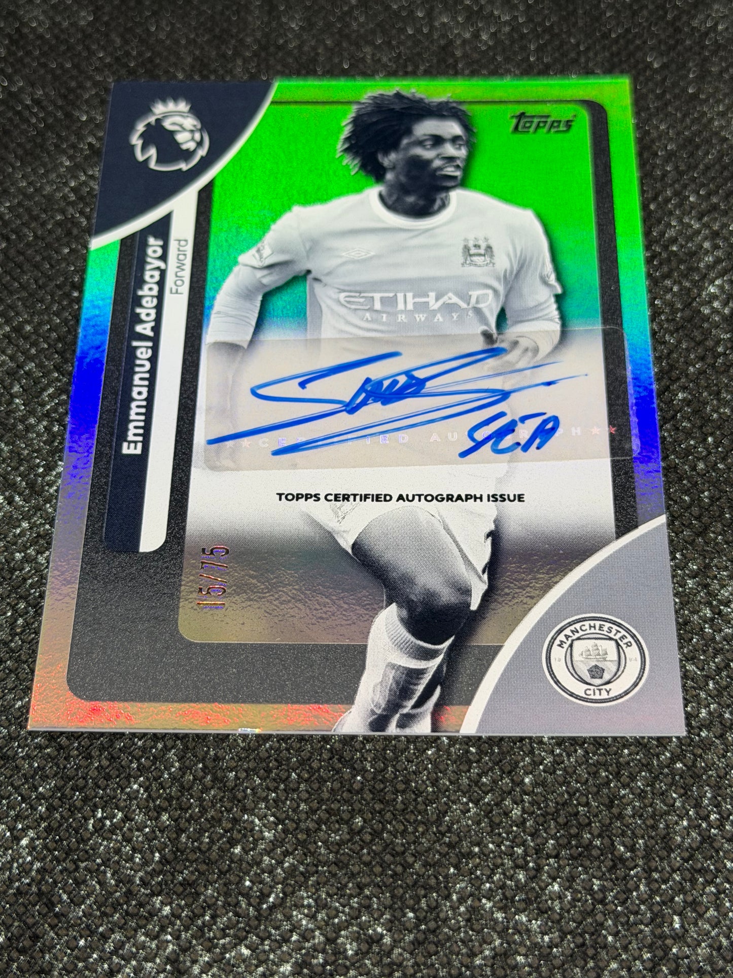 2025-26 Topps Premier League Base Players Autograph Variation Card 15/75 - Emmanuel Adebayor