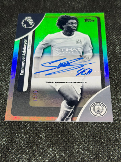 2025-26 Topps Premier League Base Players Autograph Variation Card 15/75 - Emmanuel Adebayor