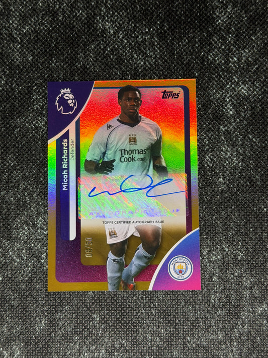 2025-26 Topps Premier League Base Players Autograph Variation Card 06/50 - Micah Richards
