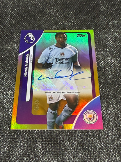 2025-26 Topps Premier League Base Players Autograph Variation Card 06/50 - Micah Richards