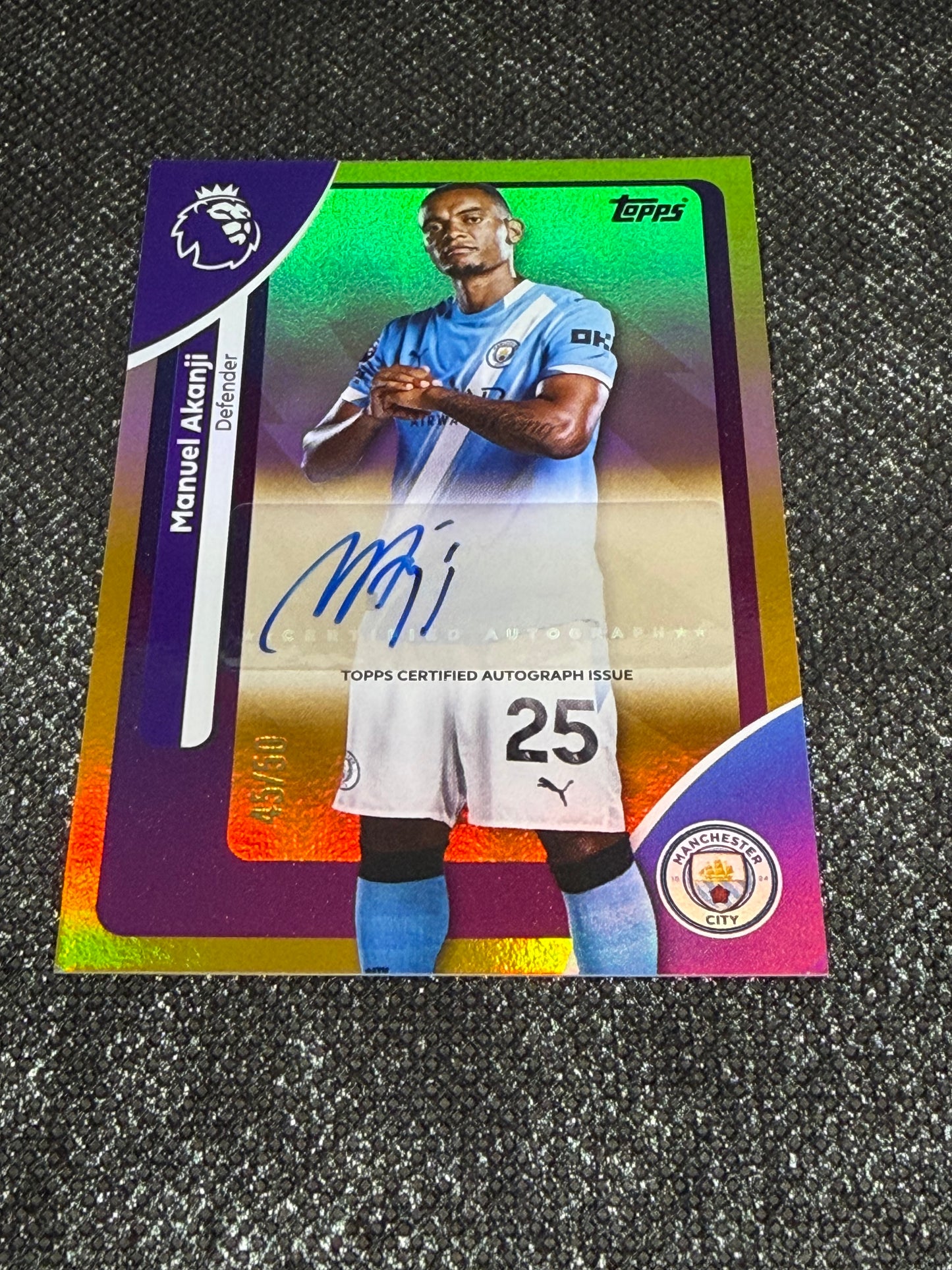 2025-26 Topps Premier League Base Players Autograph Variation Card 45/50 - Manuel Akanji