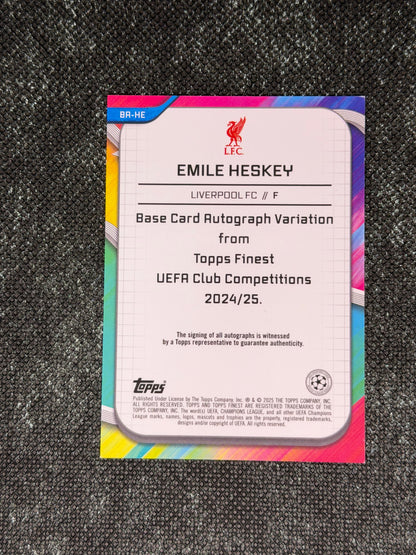 2024-25 Topps Finest UEFA Club Competitions Base Card Autograph Variation Pink 18/75 - Emile Heskey (Copy)