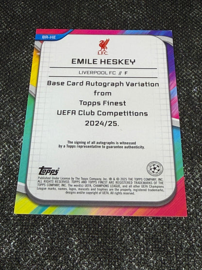2024-25 Topps Finest UEFA Club Competitions Base Card Autograph Variation Pink 18/75 - Emile Heskey (Copy)