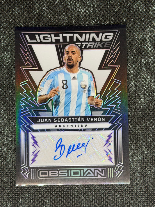 2022-23 Panini Obsidian Soccer Lightning Strike Autograph 20/50 - Juan Sebastian Veron