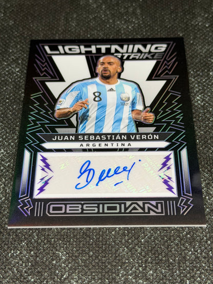 2022-23 Panini Obsidian Soccer Lightning Strike Autograph 20/50 - Juan Sebastian Veron