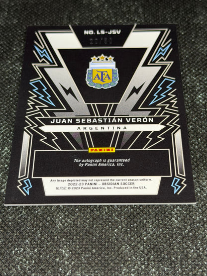 2022-23 Panini Obsidian Soccer Lightning Strike Autograph 20/50 - Juan Sebastian Veron