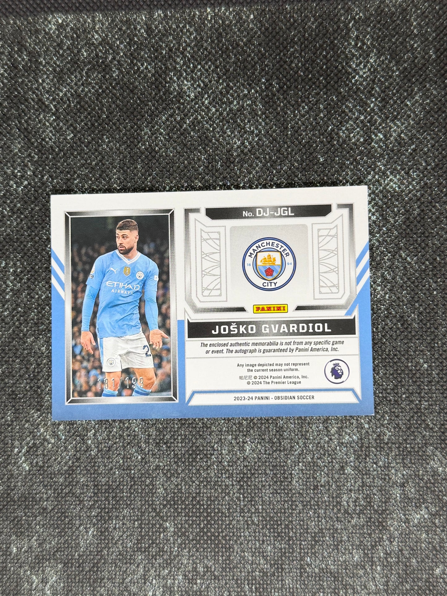 2023-24 Panini Obsidian Soccer Dual Jersey Ink 181/199 - Josko Gvardiol