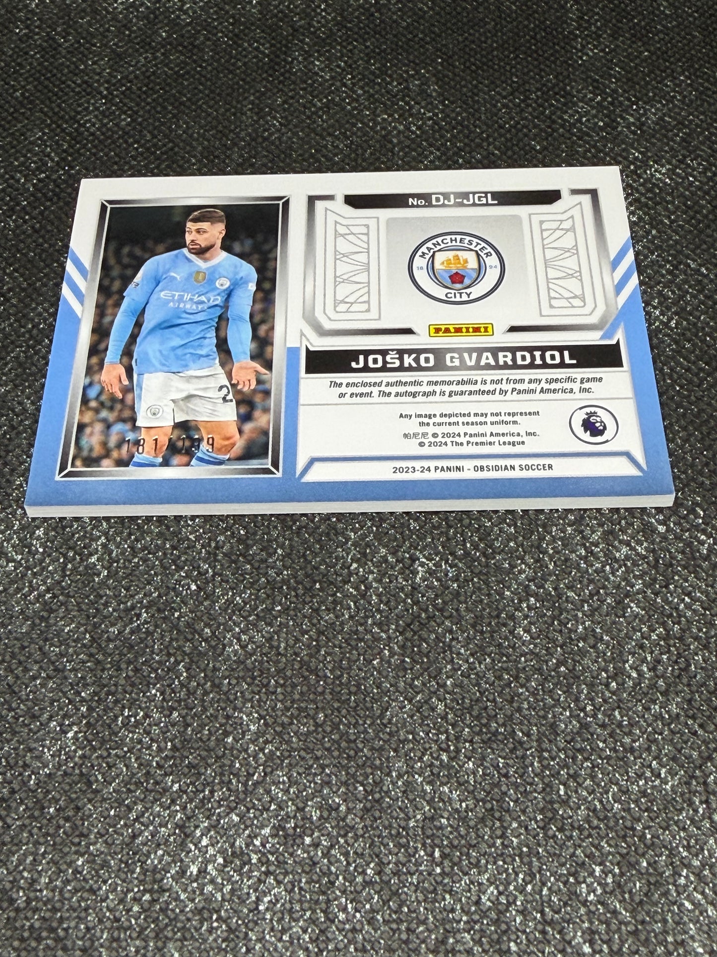 2023-24 Panini Obsidian Soccer Dual Jersey Ink 181/199 - Josko Gvardiol