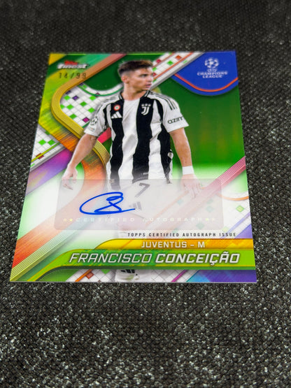 2024-25 Topps Finest UEFA Club Competitions Green Autograph 14/99 - Francisco Conceicao