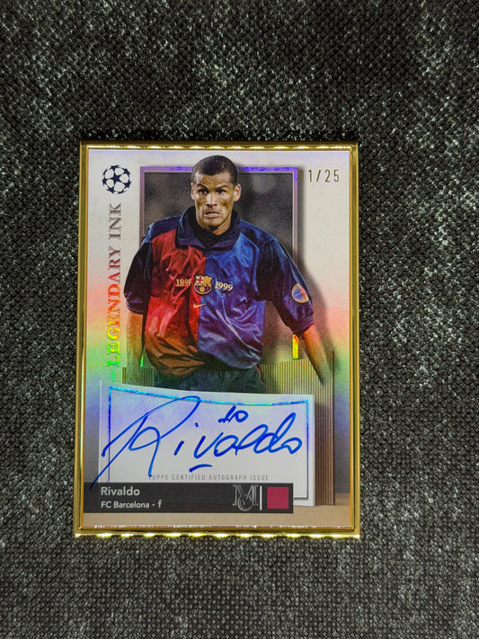 2024-25 Topps Museum Collection UEFA Club Competitions Legendary Ink Framed Autograph 01/25 - Rivaldo