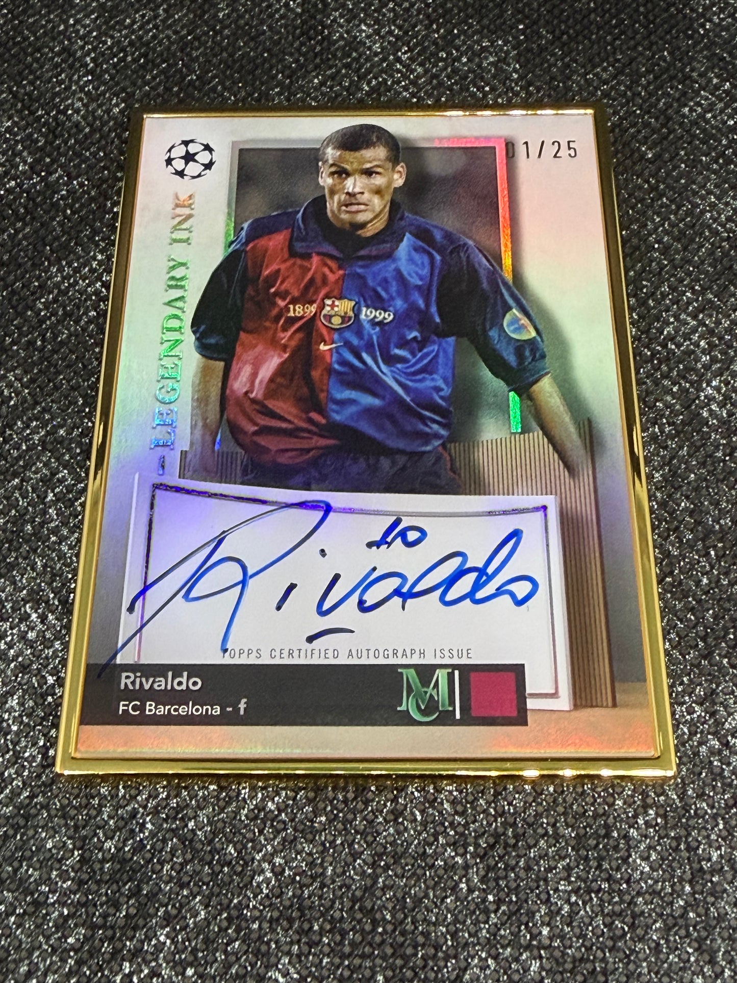 2024-25 Topps Museum Collection UEFA Club Competitions Legendary Ink Framed Autograph 01/25 - Rivaldo
