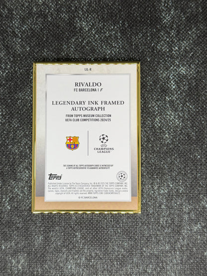 2024-25 Topps Museum Collection UEFA Club Competitions Legendary Ink Framed Autograph 01/25 - Rivaldo