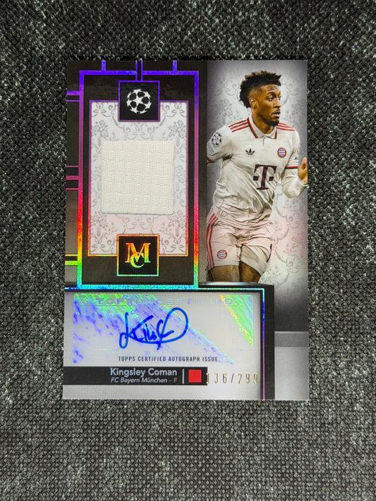 2024-25 Topps Museum Collection UEFA Club Competitions Autograph Relic Card 136/299 - Kingsley Coman