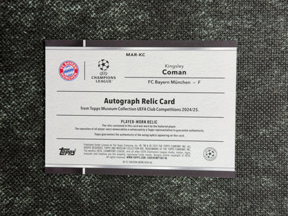 2024-25 Topps Museum Collection UEFA Club Competitions Autograph Relic Card 136/299 - Kingsley Coman