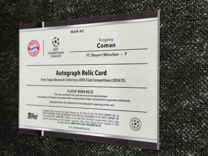 2024-25 Topps Museum Collection UEFA Club Competitions Autograph Relic Card 136/299 - Kingsley Coman